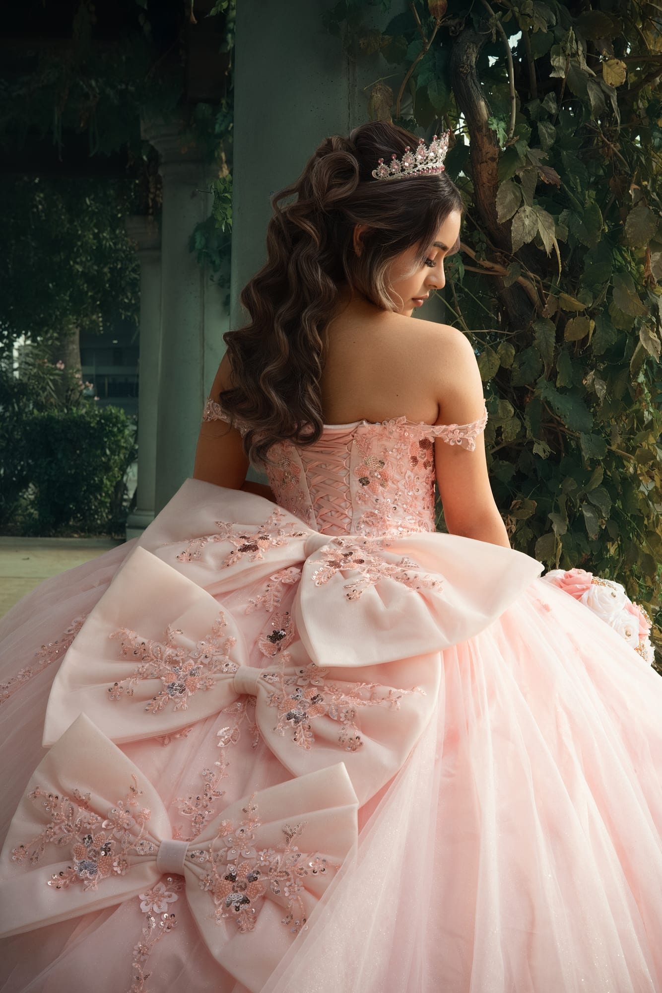 Quinceañera ceremony portrait inside a church